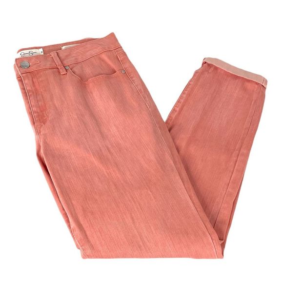 Jessica Simpson Forever Skinny Crop Jeans Peach Size 31 - Picture 9 of 9